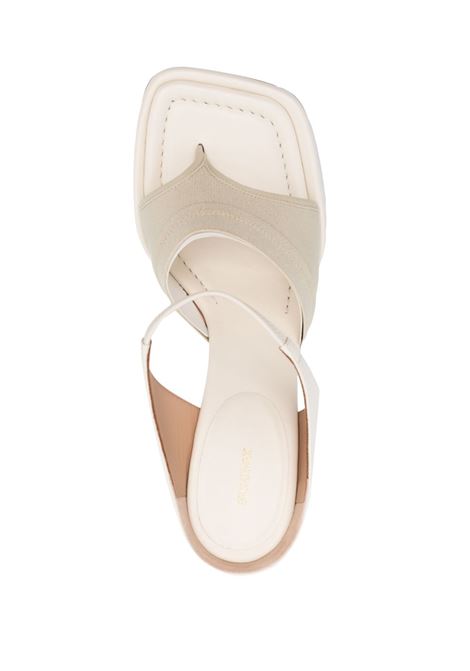 White 100mm thong-strap leather mules - women MAXMARA SPORTMAX | 2325210338600001